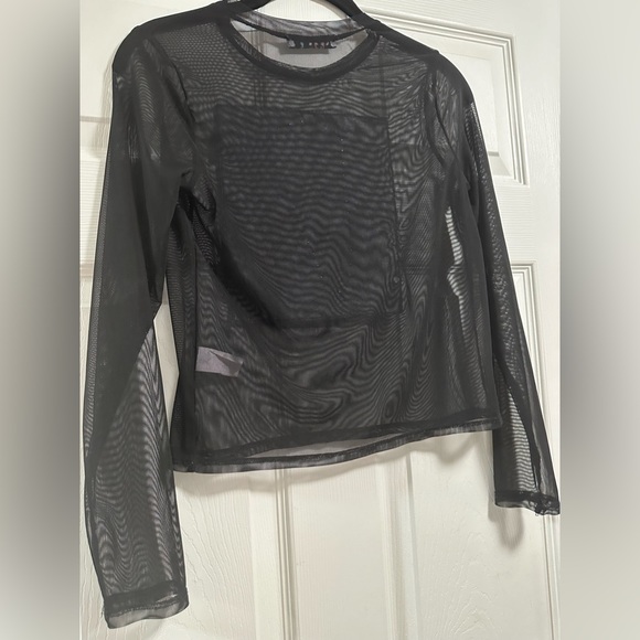 Love J Women's Black Cropped Mesh Top size S - Picture 7 of 7